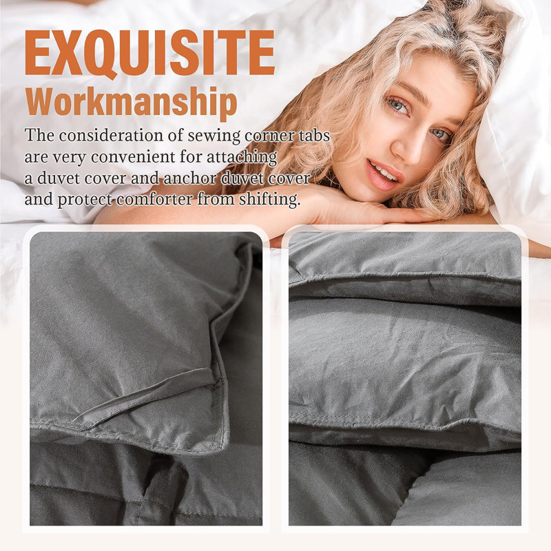  Housse et couette 100% coton, Housse de couette pour très grand lit, Gris