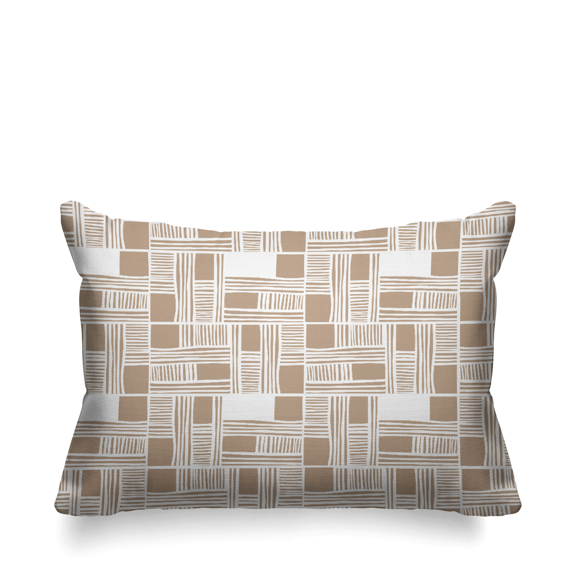 Kapri Indoor/Outdoor Throw Pillow, Beige, 14" x 20", Rectangle