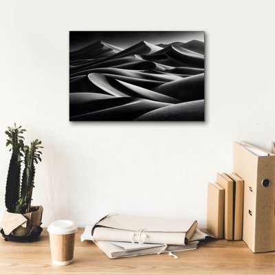 'Sand Dunes B&w 4' by Rey Klimt Canvas Wall Art