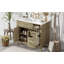 Meuble-lavabo 36 po avec lavabo en céramique, structure en bois d'hévéa, 2 portes à fermeture en douceur, 1 tiroir rabattable, 1 tiroir peu profond, 1 tiroir profond, tablette réglable, conception peu encombrante pour les petites salles de bain, chê