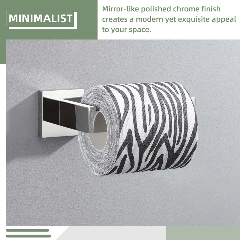Wall Mounted Toilet Paper Holder, Polished Chrome