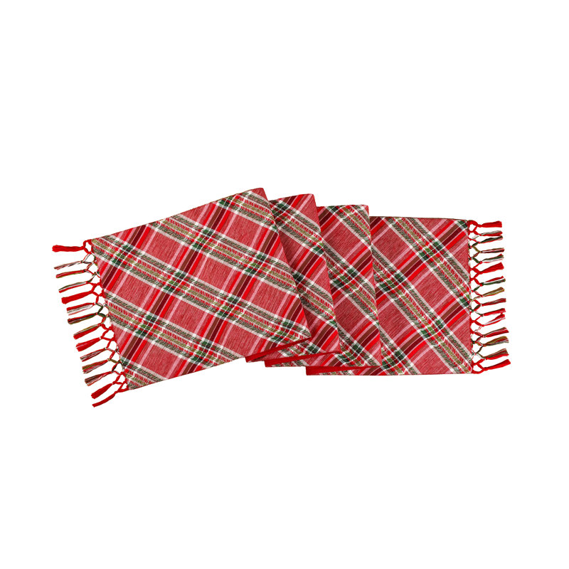 Plaid 100% Cotton Christmas Table Runner