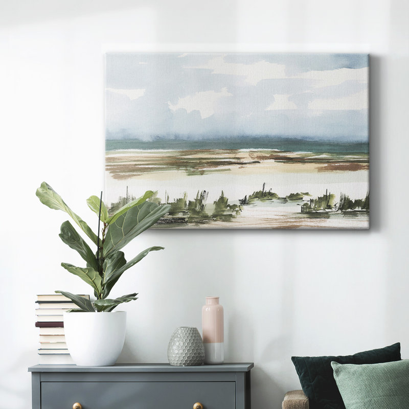 «Coastal Wetlands Watercolor II», toile tendue avec châssis, H 12 po x l 18 po