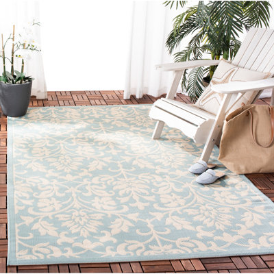 Tapis d'intérieur / extérieur Davonia Performance Damask