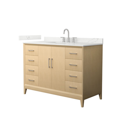 Janna 48" Freestanding Single Bathroom Vanity with Quartz Top