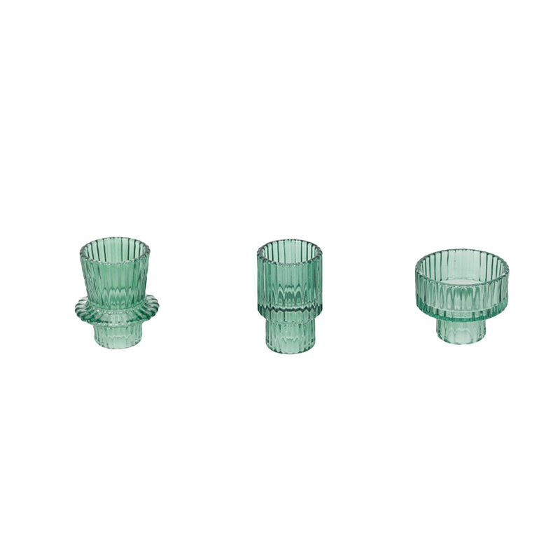 Taper Glass Candlestick Holders Candle Holders  Table Centerpieces Wedding Decor And Dinner Party, Green