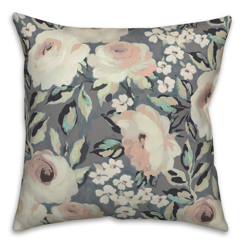 Housse et insert de coussin multicolore pour l'extérieur 7 carrés, 20 po x 20 po, gris