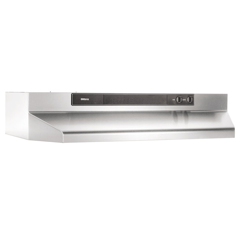 Broan NuTone 36" Stainless Steel 220 CFM Convertible Under Cabinet Range Hood with Mesh Filter, Stainless Steel