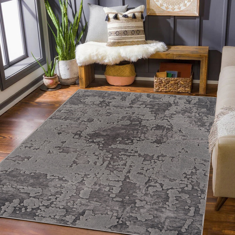 Leong Collection Transitional Gray Geometric Area Rug, Rectangle 2' x 3'