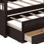 Lit superposé multifonctionnel en bois avec lit gigogne et tiroirs de rangement-916245964