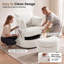 Fauteuil d'appoint pivotant en tonneau avec rangement caché Corduroy-1991424022