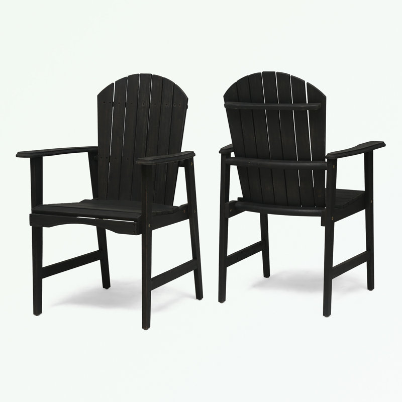Chaises Adirondack d'extérieur à structure en bois avec accoudoirs, Gris foncé
