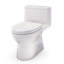 TOTO Redington One-Piece Elongated 1.28 GPF WASHLET+ and Auto Flush Ready Universal Height Toilet with CEFIONTECT and SS124 SoftClose Seat, Bone - MS672124CEFG#03-1306761241-1306761240