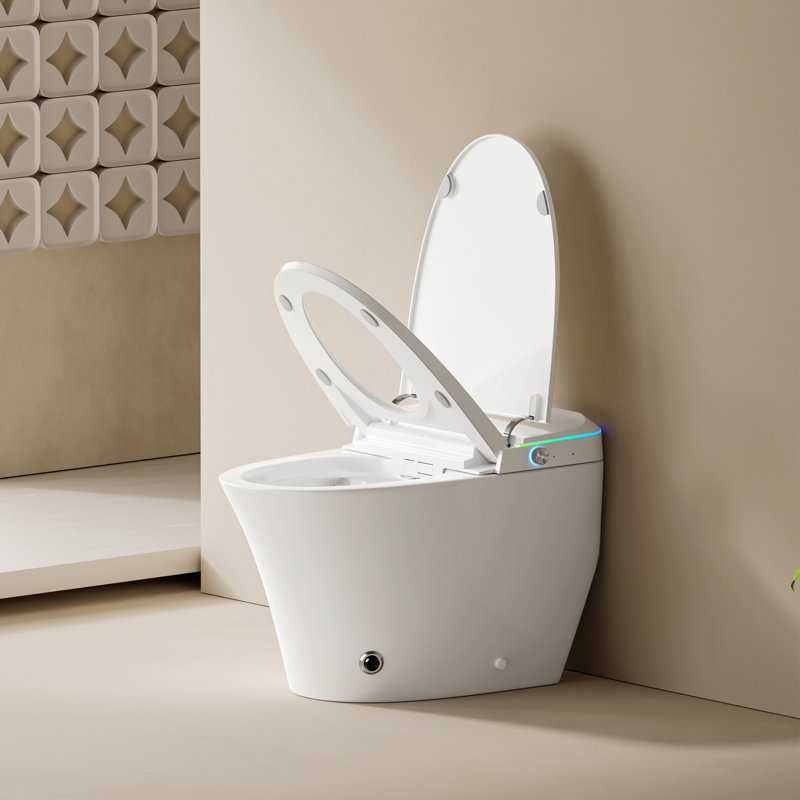 Zarautz Elongated  Smart Bidet Toilet with Clean Foam Shield Splash Proof,Built in Tank,ADA Chair Height, Heated Seat, Dryer & Foot/Remote Flush,Child wash,Dual Remote Control