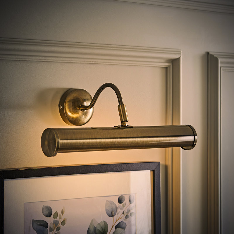 Marlow 2 -Light Hardwired Wall Mount Picture Light, Antique Brass, No