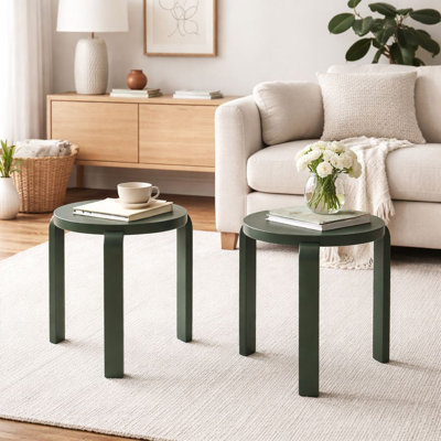 Arnetha Round Backless Stacking Stools - Set of 2 by Ebern Designs