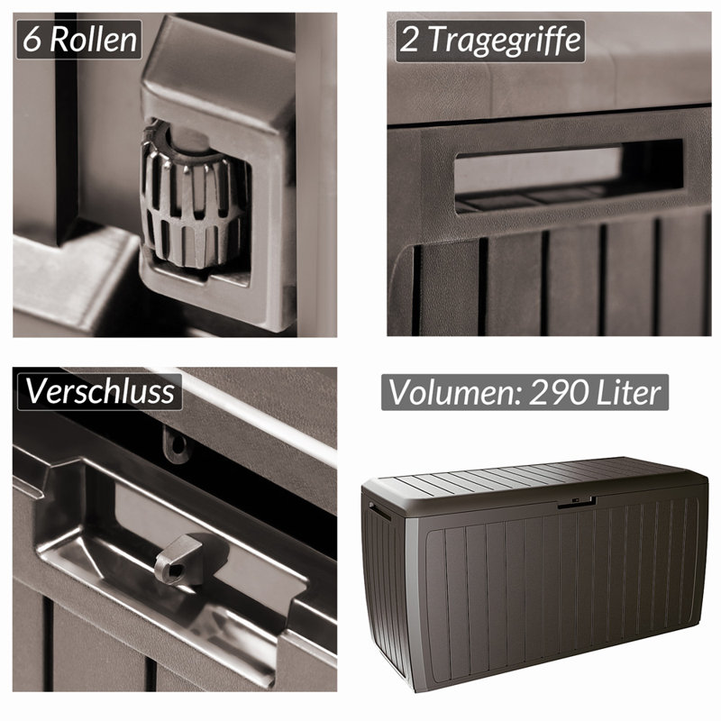 290 L Storage Box Board Plus Made of Plastic, Brown