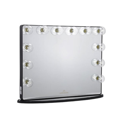 Hollywood Glow Plus 2.0 Vanity Mirror with 12 Clear LED Bulbs Vanity Dressing Mirror Standing Base