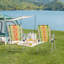 Chaise de plage pliante en métal jaune et vert (ensemble de 2)