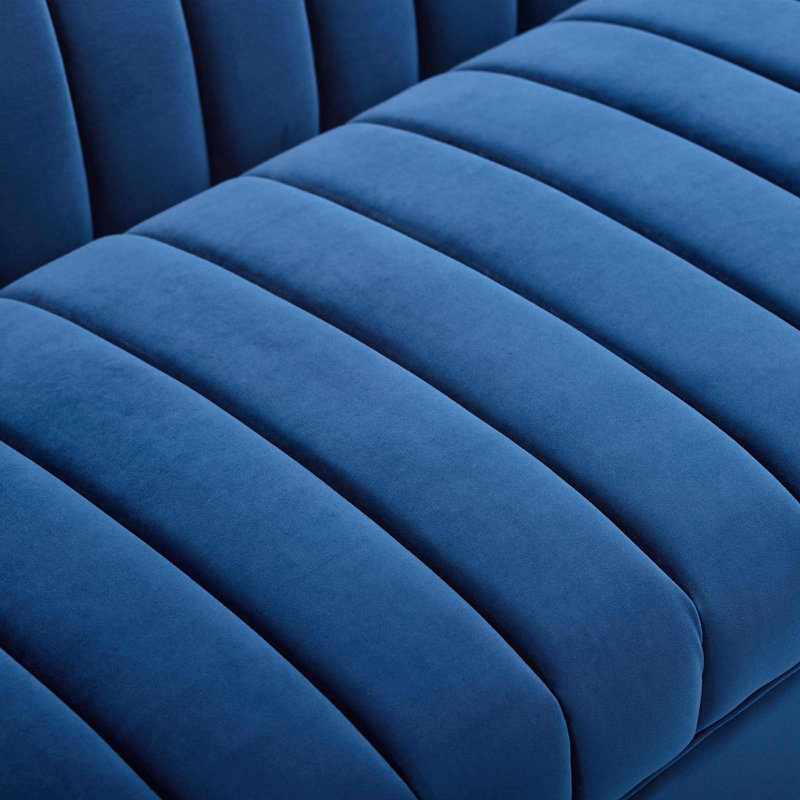 Canapé Shift Channel, Velours bleu marine