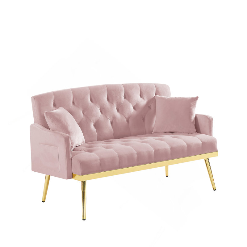 Canapé ROSE 2 SEATER, Velours rose