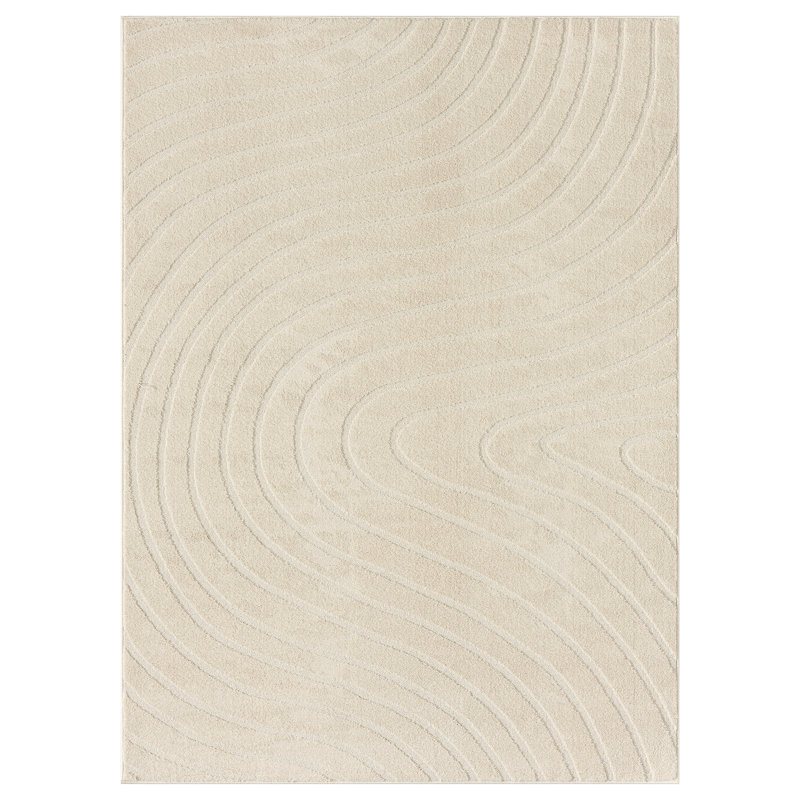 Geometric Indoor Rug, Rectangle 2' x 3', Cream