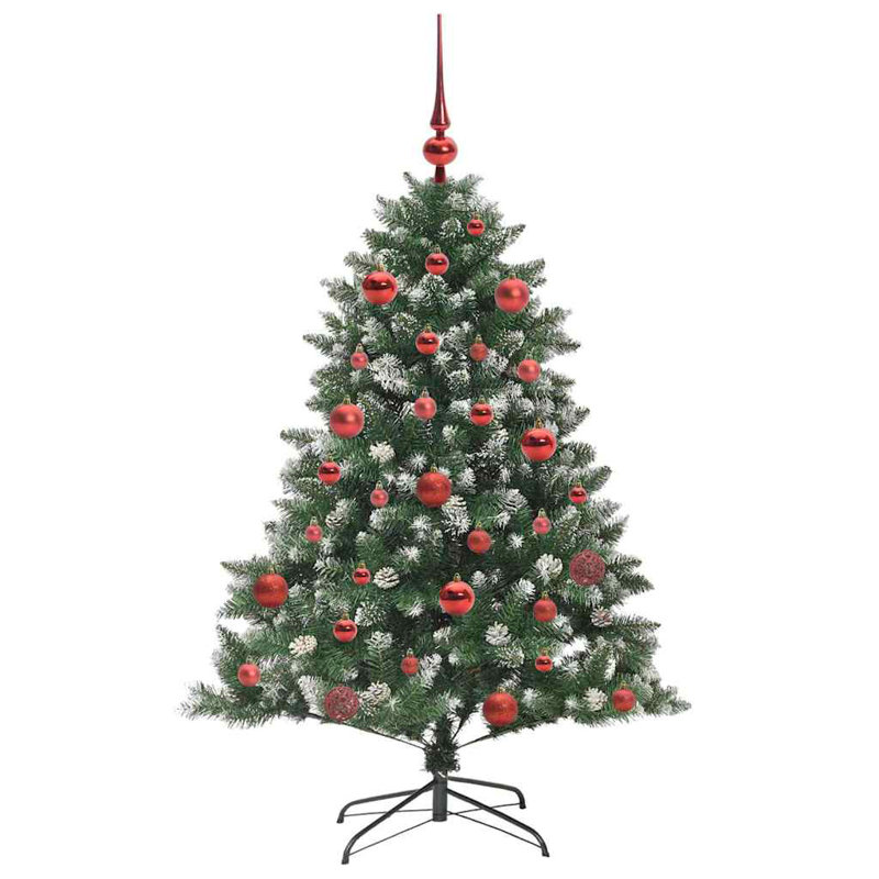 Artificial Christmas Tree with Stand, Red, 4.92' H