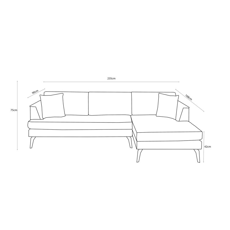 Upholstered L-Shaped Sectional, Left Hand Facing