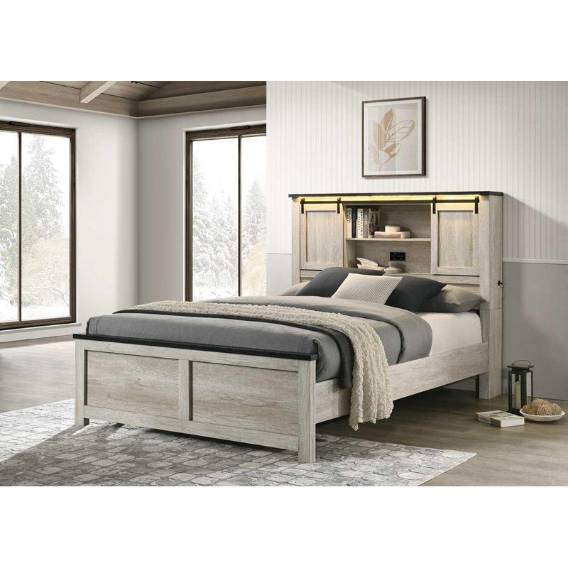 Cadre de grand lit - Commode - Miroir - Commode - Table de chevet, Grand lit