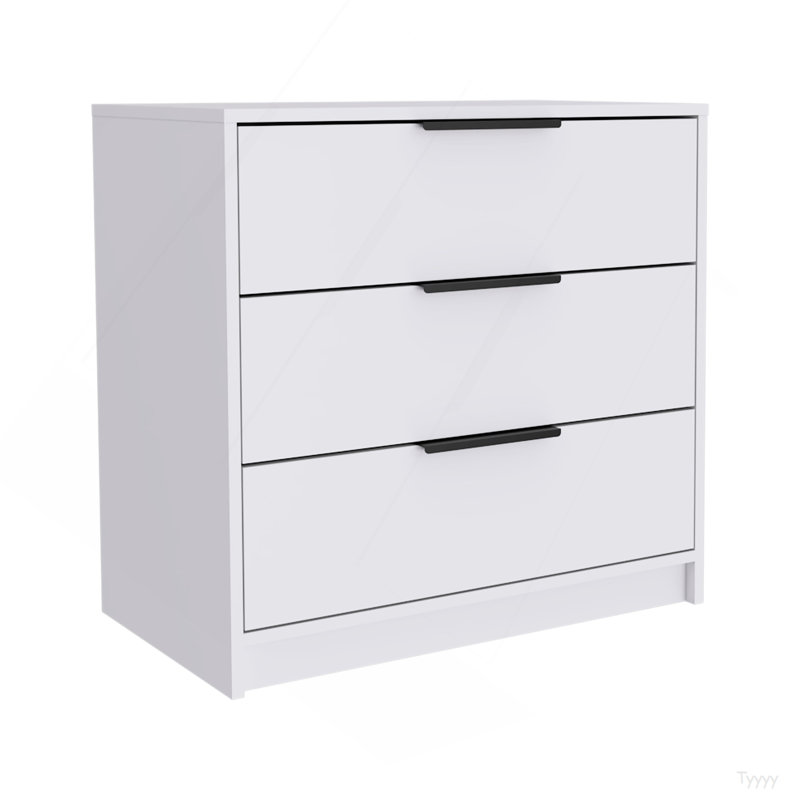 Commode à trois tiroirs Washington, Blanc