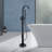  Topcraft Single Handle Floor Mounted Freestanding Tub Faucet with Handheld Shower，Matte Blcak-69763968