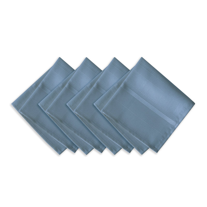Ramiro Polyester Plaid Square Napkin, Blue Shadow