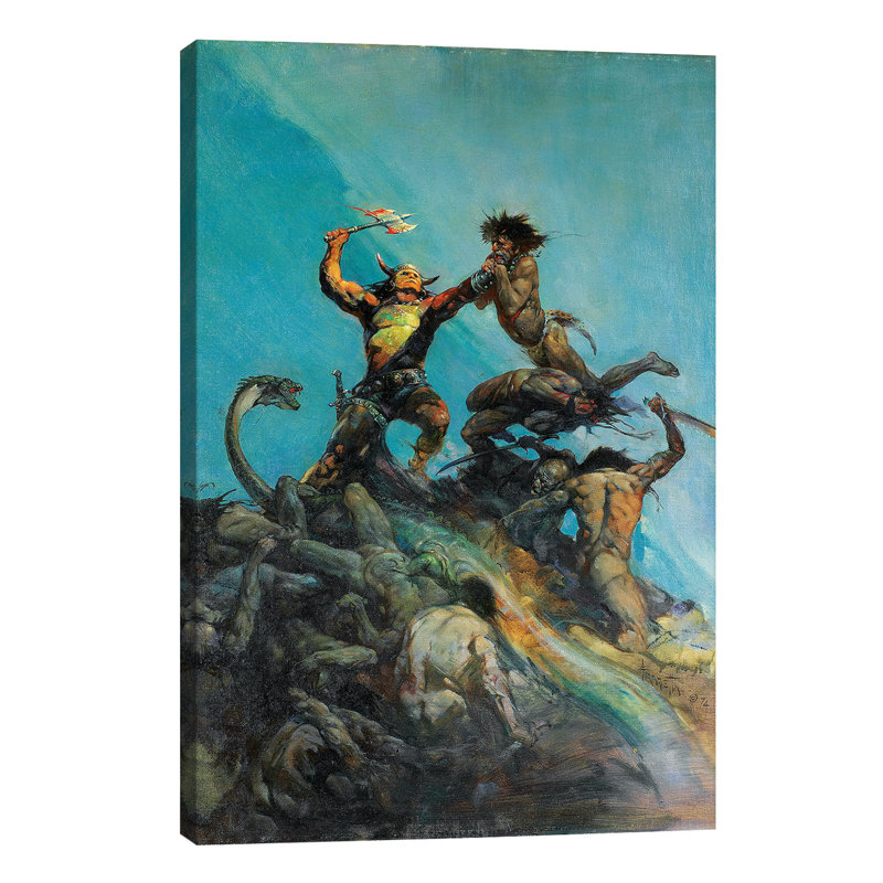Indomitable by Frank Frazetta - Painting on Canvas, 66.04 cm H x 45.72 cm W x 1.91 cm D, Wrapped Canvas