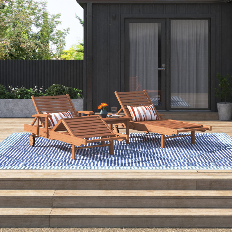 Ensemble de chaise longue simple avec table Brighton