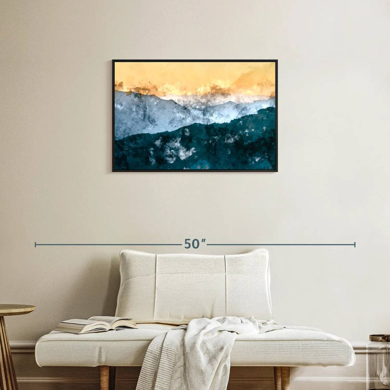 Montagne Chianna, 31 po x 21 po, Cadre flottant noir