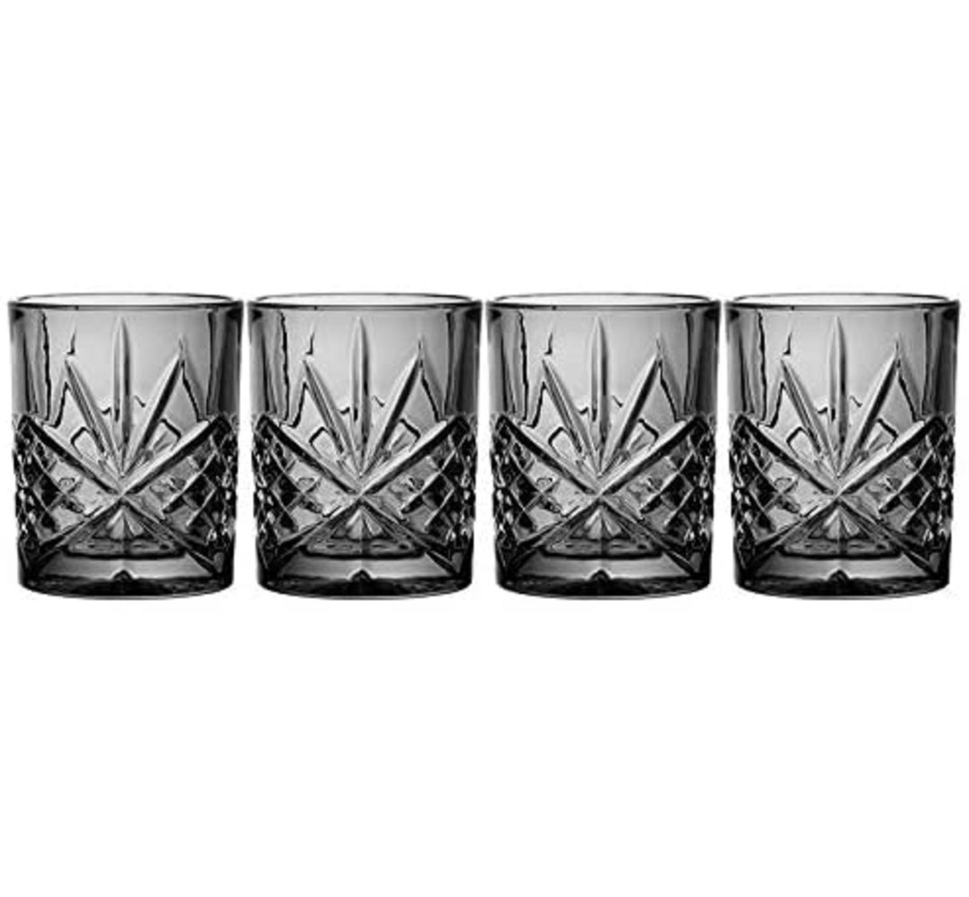 Dublin Crystal Midnight Whiskey Glass 11oz (Set of 4) Godinger Silver Art Co