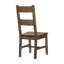 2 chaises de salle à manger transitionnelles classiques, bois massif, aspect rustique brun bruni, capacité de poids de 250 lb, chaises d'appoint en bois de 2, brun