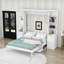 Grand lit escamotable peu encombrant avec bureau intégré et tiroirs de rangement, tablettes-1685717652