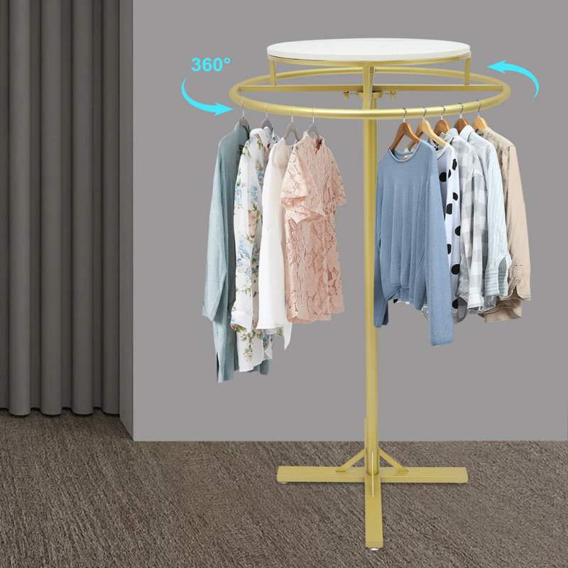 51.8In Rotating Round Clothing Rack, Clothing Display Rack