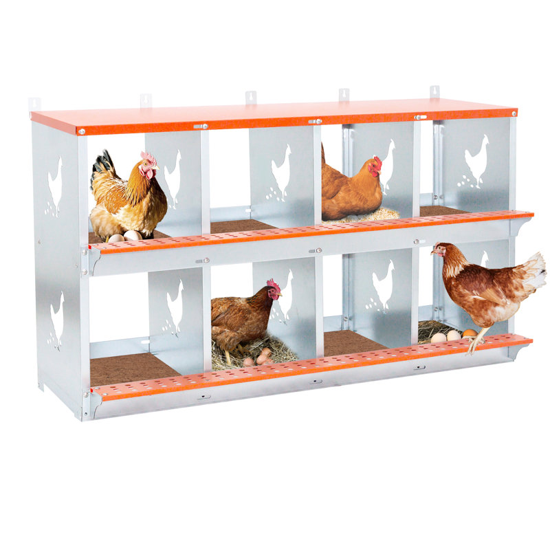 Boîte de nidification en métal orange pour 8 canards