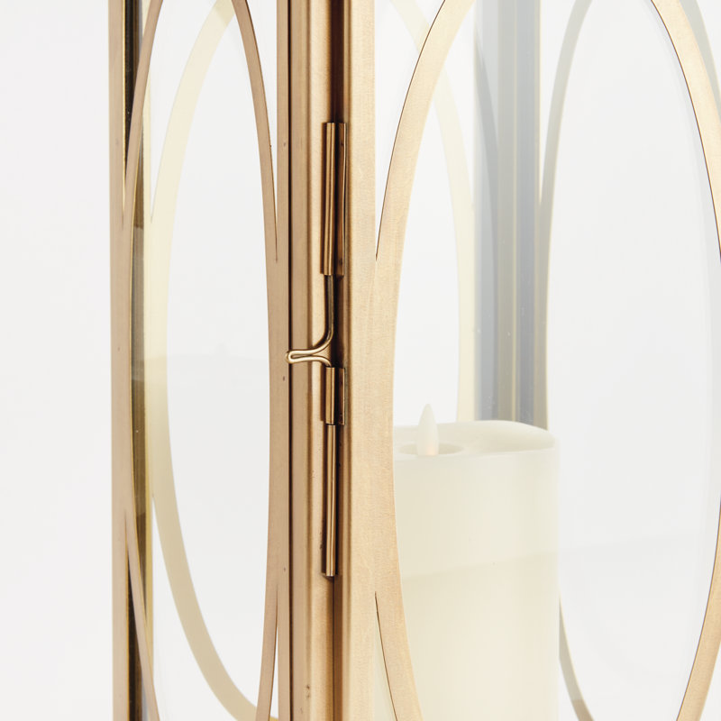 Jace Lantern, Gold, 18" H x 8" W x 8" D