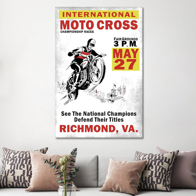 Motocross Richmond VA by Mark Rogan - Print on Canvas, 152.4cm H x 101.6cm W x 3.81cm D, Wrapped Canvas