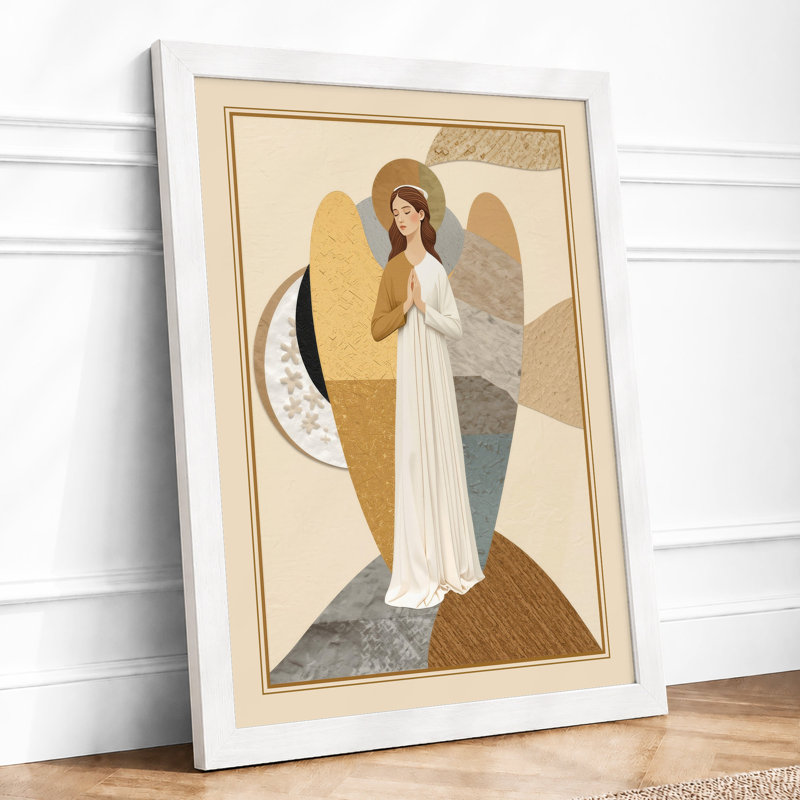 Winged Guardian Art Deco - Framed Print, A1 - 84.1 x 59.4 cm, White
