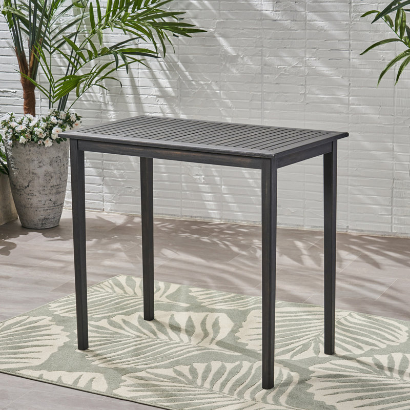 Table de bar d'extérieur minimaliste en bois d'acacia