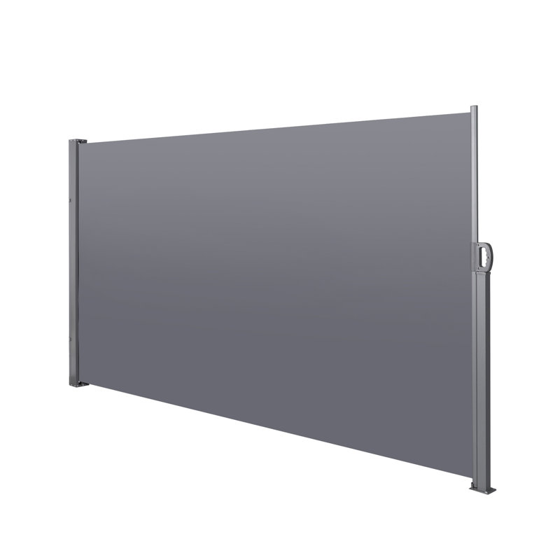 Auvent d'intimité rétractable 138 po x 71 po, gris, imperméable, pour les aires de jeux