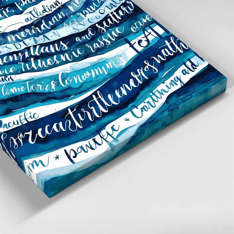 Art nautique sur toile bleu, H 8 po x l 8 po