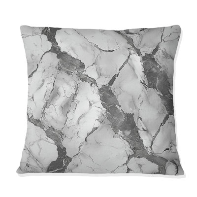 Grey Marble II - Traditional Throw Pillow
