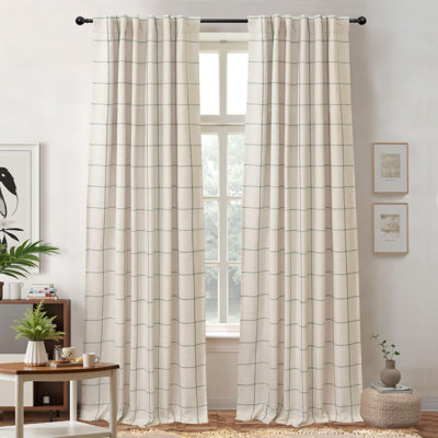 Linen Blend Blackout Curtain Pair