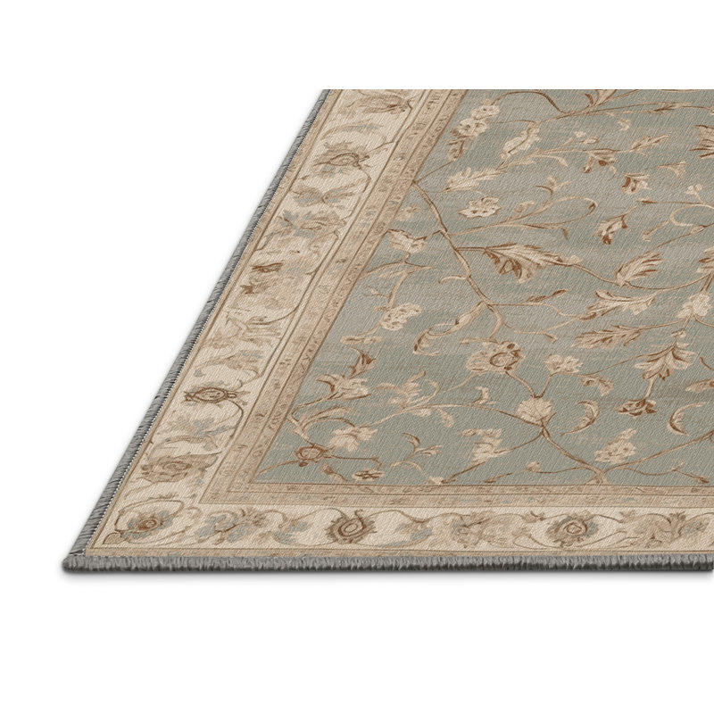 Machine Washable Tabriz Gray Area Rug, Runner 2' x 5'