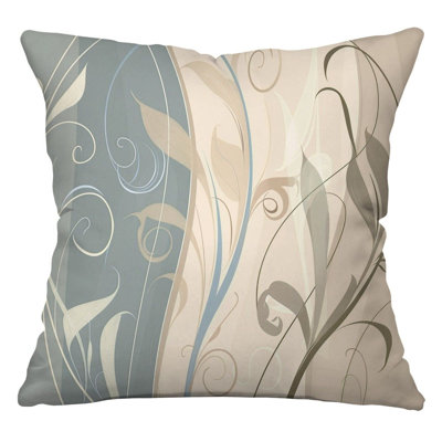 Swirling Tendrils Cool Cotton Blend Reversible Throw Pillow